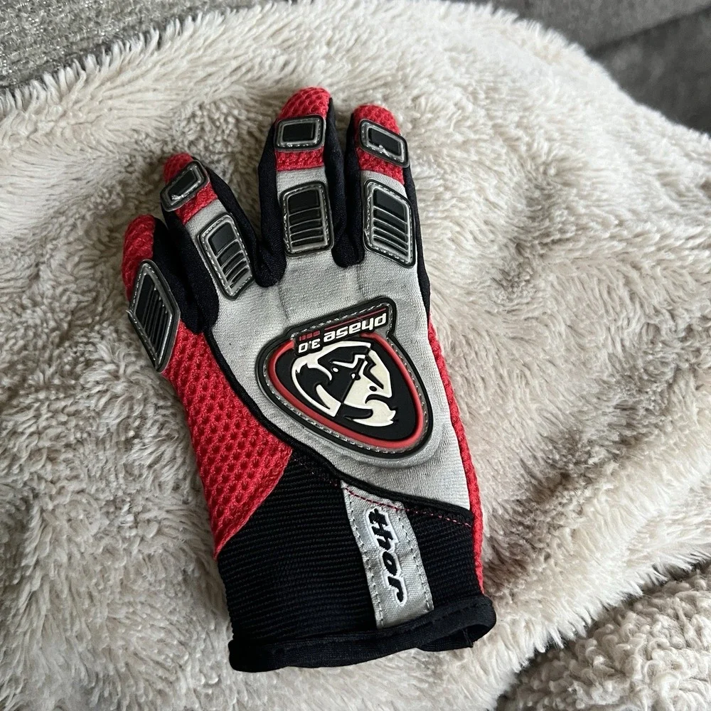 Youth Size XS 3/5 Thor Phase 3.0 Motocross Gloves Red Black‎ Style #1820